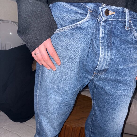 Vintage Rustler Distressed Medium Wash Denim Jeans 34 x 32 - Picture 1 of 8